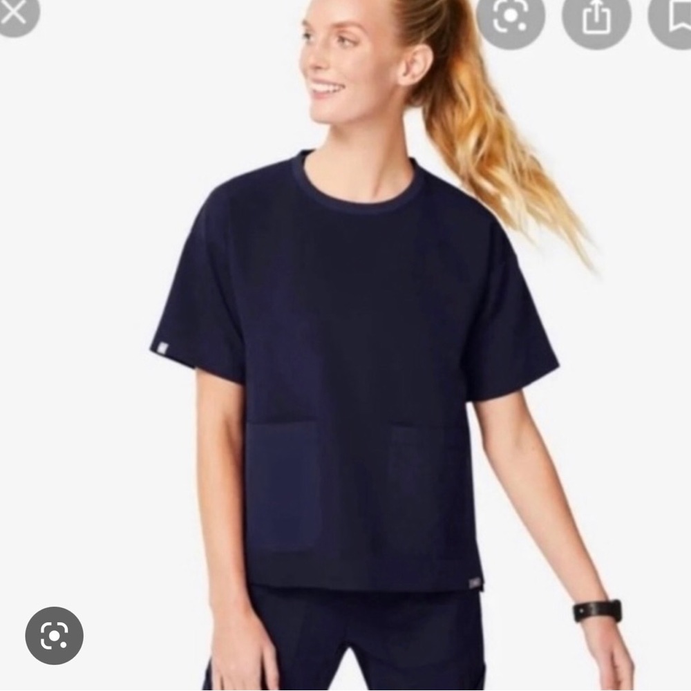 Limited Edition FIGS Bene Navy Scrub Top